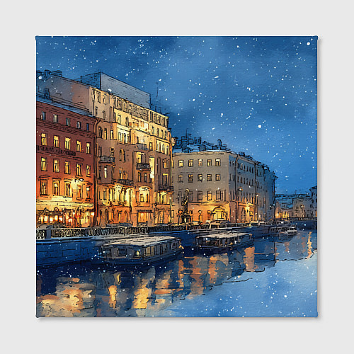 Картина квадратная Новогодняя ночь Санкт-Петербурга / 3D-принт – фото 2