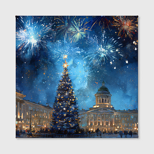 Картина квадратная Новый год Санкт-Петербург / 3D-принт – фото 2