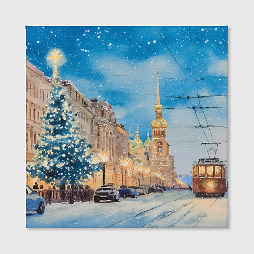 Картина квадратная Новогодний день в Санкт-Петербурге / 3D-принт – фото 2