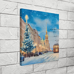 Холст квадратный Новогодний день в Санкт-Петербурге, цвет: 3D-принт — фото 2