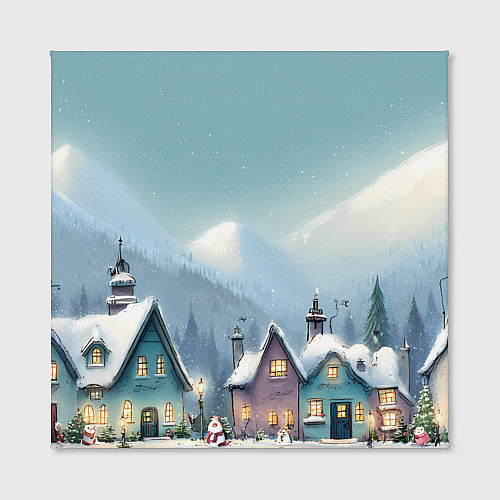 Картина квадратная Новогодние дома / 3D-принт – фото 2