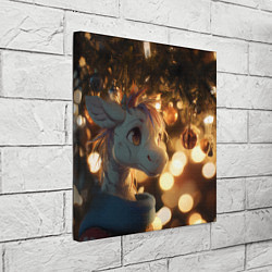 Холст квадратный Лошадка под новогодней елкой, цвет: 3D-принт — фото 2