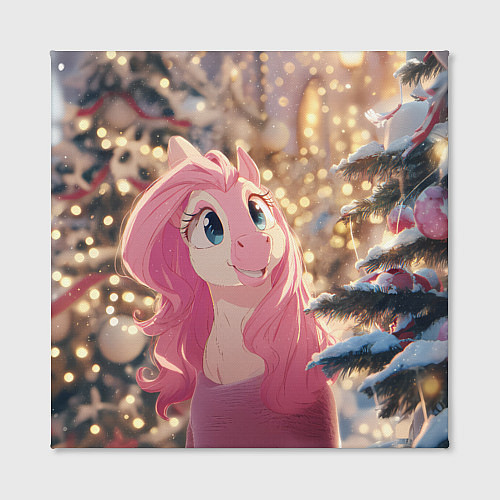 Картина квадратная Удивленная лошадка - Новый год / 3D-принт – фото 2