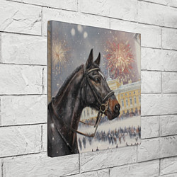 Холст квадратный Конь на фоне салюта, цвет: 3D-принт — фото 2