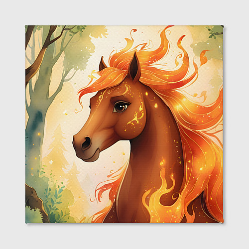 Картина квадратная Милая огненная лошадь / 3D-принт – фото 2