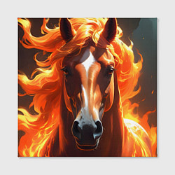 Холст квадратный Статная огненная лошадь, цвет: 3D-принт — фото 2