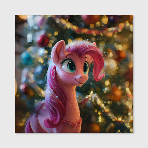Картина квадратная Милая лошадка с розовой гривой / 3D-принт – фото 2