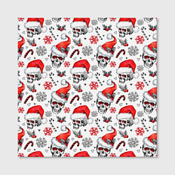 Холст квадратный Новогодние черепа, цвет: 3D-принт — фото 2