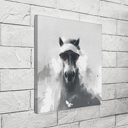 Холст квадратный Черно-белый новогодний конь, цвет: 3D-принт — фото 2