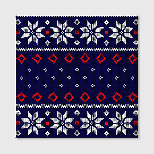 Картина квадратная Вязаный новогодний узор / 3D-принт – фото 2
