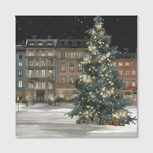 Картина квадратная Елка во дворе / 3D-принт – фото 2