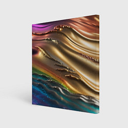 Холст квадратный Переливающийся расплавленный металл, цвет: 3D-принт