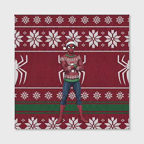 Картина квадратная Человек паук в вязаном свитере - новый год / 3D-принт – фото 2