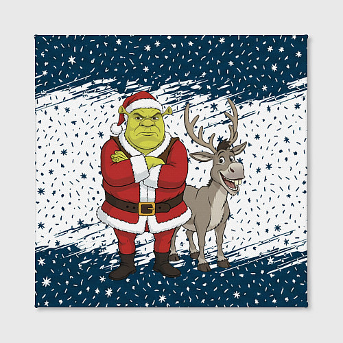 Картина квадратная Шрек и Осел - новый год / 3D-принт – фото 2
