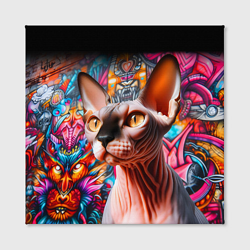 Картина квадратная Sphynx on a graffiti background / 3D-принт – фото 2