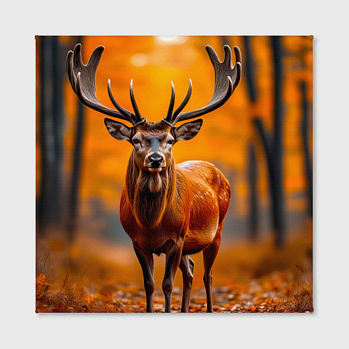 Картина квадратная Осенний лес с оленем / 3D-принт – фото 2