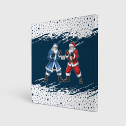 Холст квадратный Дед Мороз против Санта Клауса - ММА, цвет: 3D-принт
