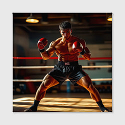 Холст квадратный Кикбоксер в стойке, цвет: 3D-принт — фото 2