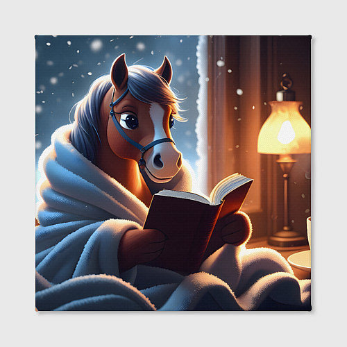 Картина квадратная Лошадка с книгой / 3D-принт – фото 2