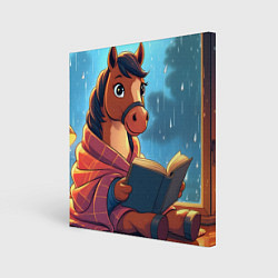 Холст квадратный Лошадка уютным вечером, цвет: 3D-принт