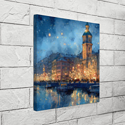 Холст квадратный Зимняя ночь Санкт-Петербурга, цвет: 3D-принт — фото 2
