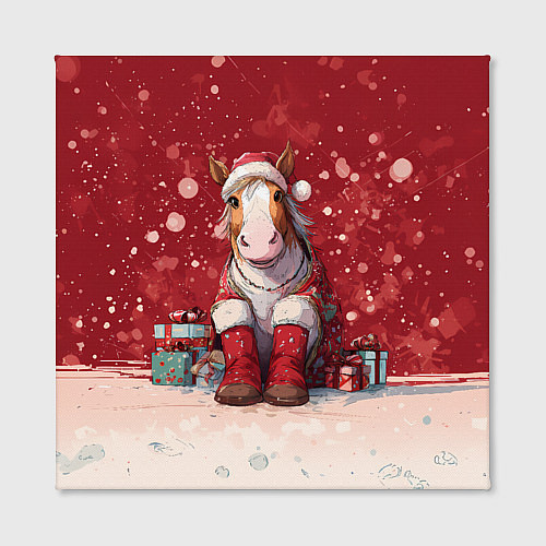 Картина квадратная Лошадка в новогодних сапогах / 3D-принт – фото 2