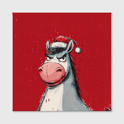 Картина квадратная Недовольная новогодняя лошадь / 3D-принт – фото 2