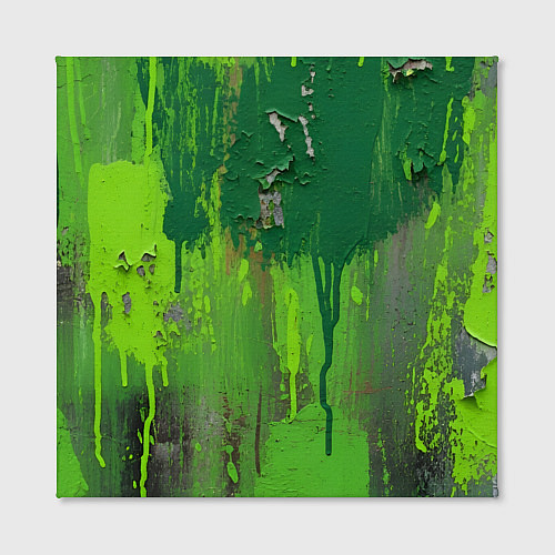 Картина квадратная Зеленая обшарпанная стена / 3D-принт – фото 2