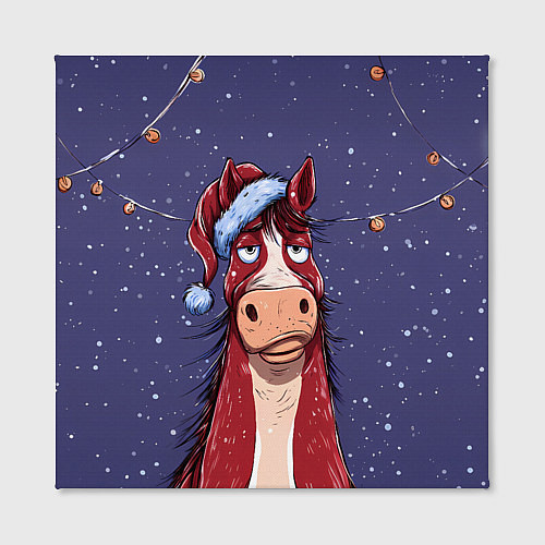 Картина квадратная Новогодняя лошадь символ 2026 года / 3D-принт – фото 2