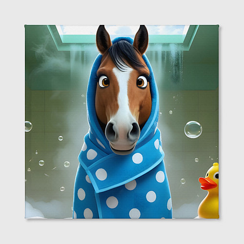 Картина квадратная Конь в полотенце / 3D-принт – фото 2