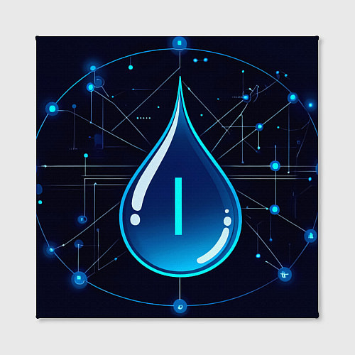 Картина квадратная Киберкапля группа крови I / 3D-принт – фото 2