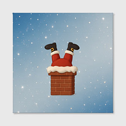 Холст квадратный Санта торчит из трубы, цвет: 3D-принт — фото 2