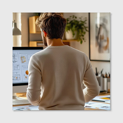 Картина квадратная Креативный процесс дизайнер за работой / 3D-принт – фото 2