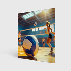 Картина квадратная Динамика волейбольного матча
