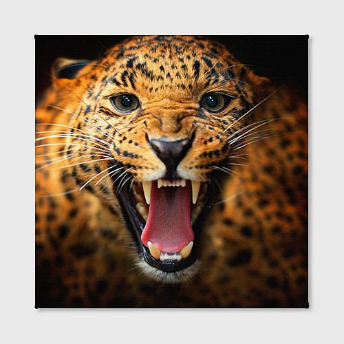 Картина квадратная Рык леопарда / 3D-принт – фото 2