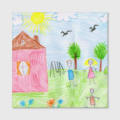 Картина квадратная Детские рисунки / 3D-принт – фото 2