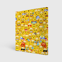 Холст квадратный Emoji, цвет: 3D-принт