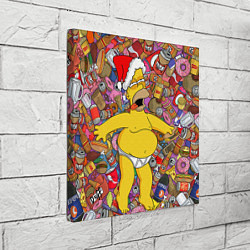 Холст квадратный Обжора Гомер, цвет: 3D-принт — фото 2