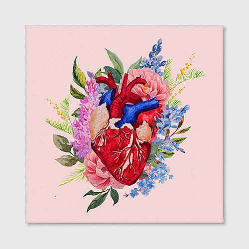 Картина квадратная Цветочное сердце / 3D-принт – фото 2
