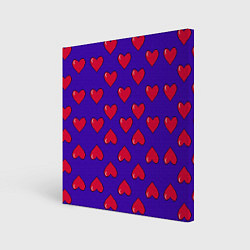 Холст квадратный Hearts Pattern, цвет: 3D-принт