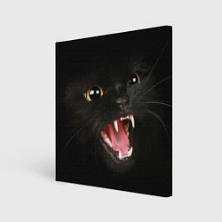Холст квадратный Черный кот, цвет: 3D-принт