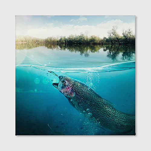 Картина квадратная Рыбалка на спиннинг / 3D-принт – фото 2