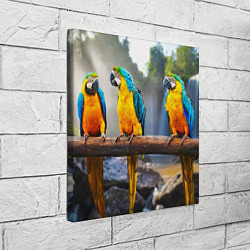 Холст квадратный Экзотические попугаи, цвет: 3D-принт — фото 2