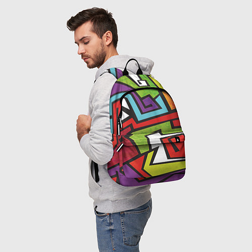 Рюкзак Цветные граффити / 3D-принт – фото 5