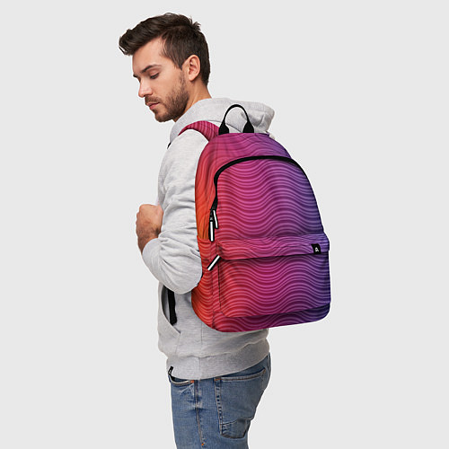 Рюкзак Цветные волны / 3D-принт – фото 5