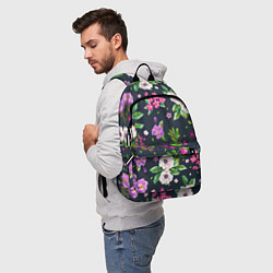 Рюкзак Пурпурные цветы, цвет: 3D-принт — фото 2