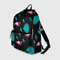 Рюкзак Ночные фламинго цвета 3D-принт — фото 1