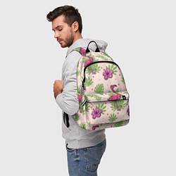 Рюкзак Цветочные фламинго, цвет: 3D-принт — фото 2