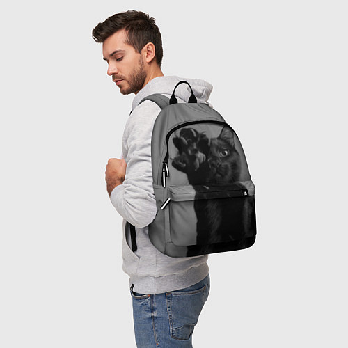 Рюкзак Черный котик / 3D-принт – фото 5