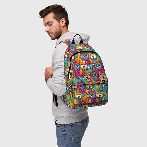 Рюкзак Совы разноцветные / 3D-принт – фото 5